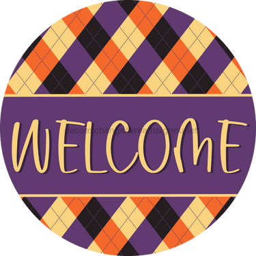 Halloween Sign, Welcome Sign, DCO-00562, Sign For Wreath, 10